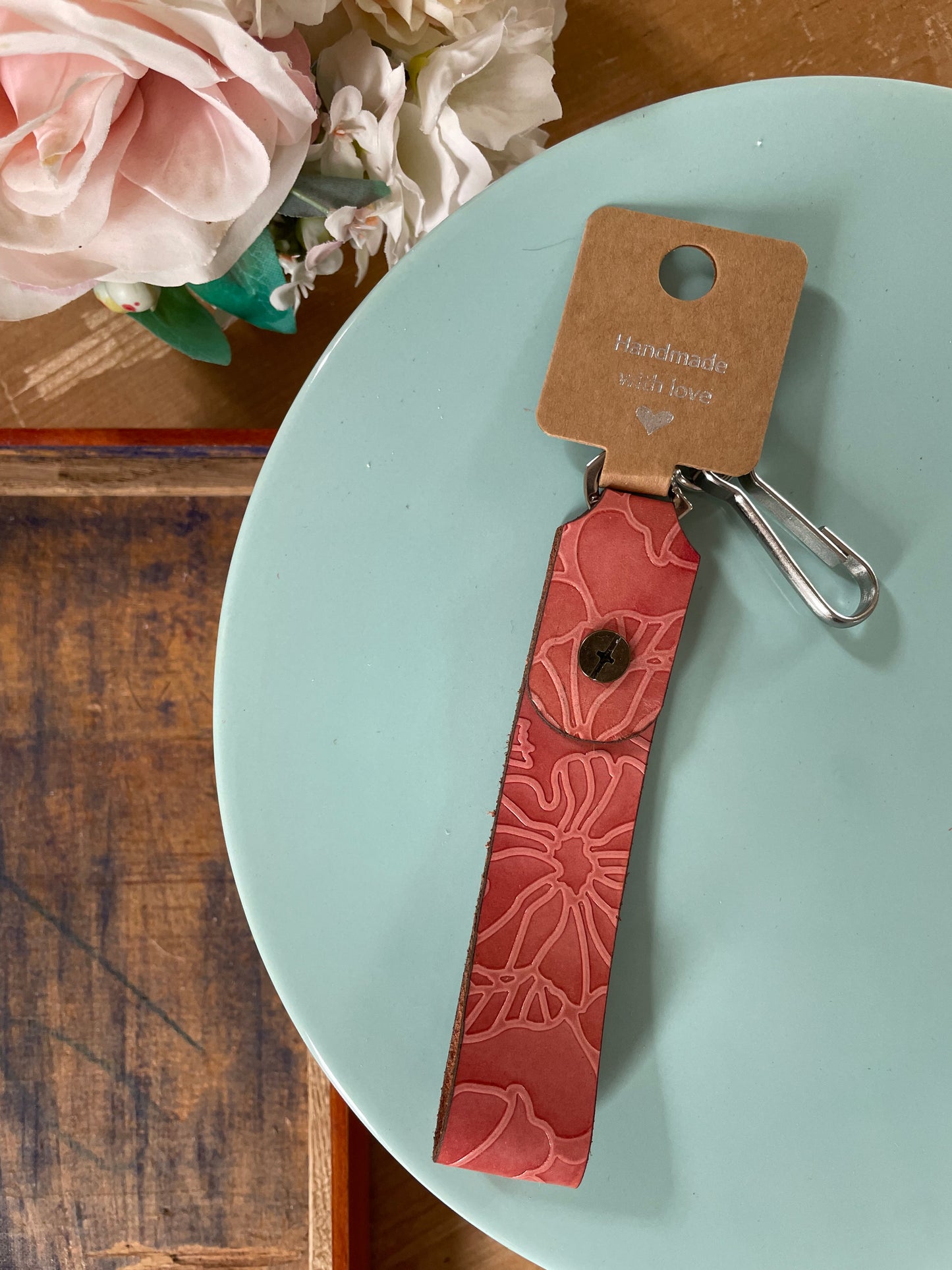 Embossed Leather Clip Strap