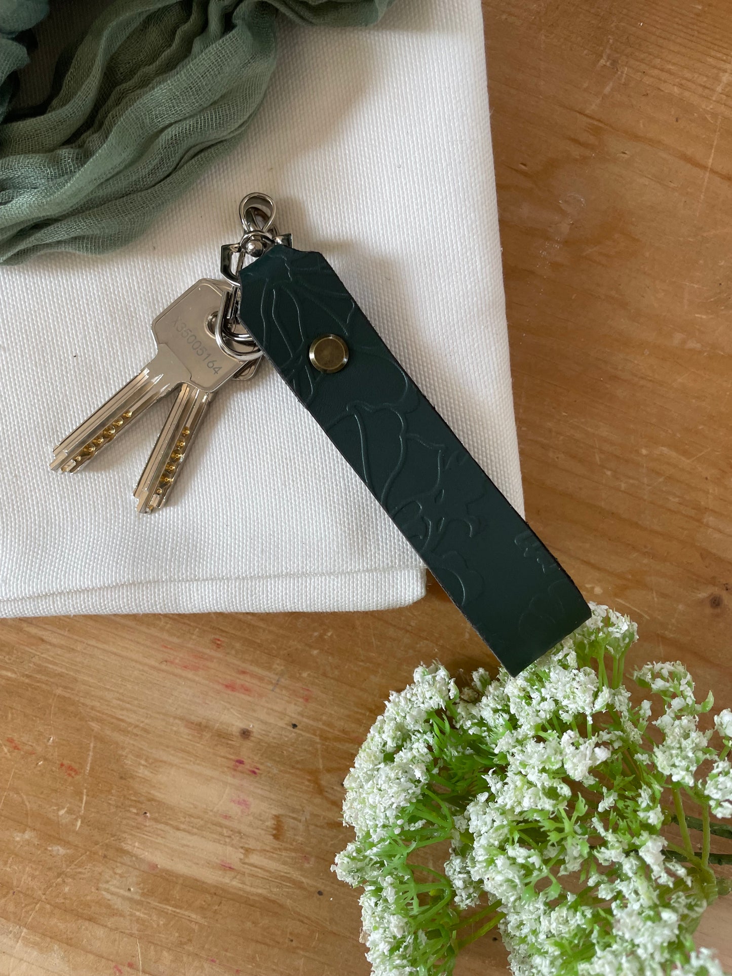 Embossed Leather Clip Strap