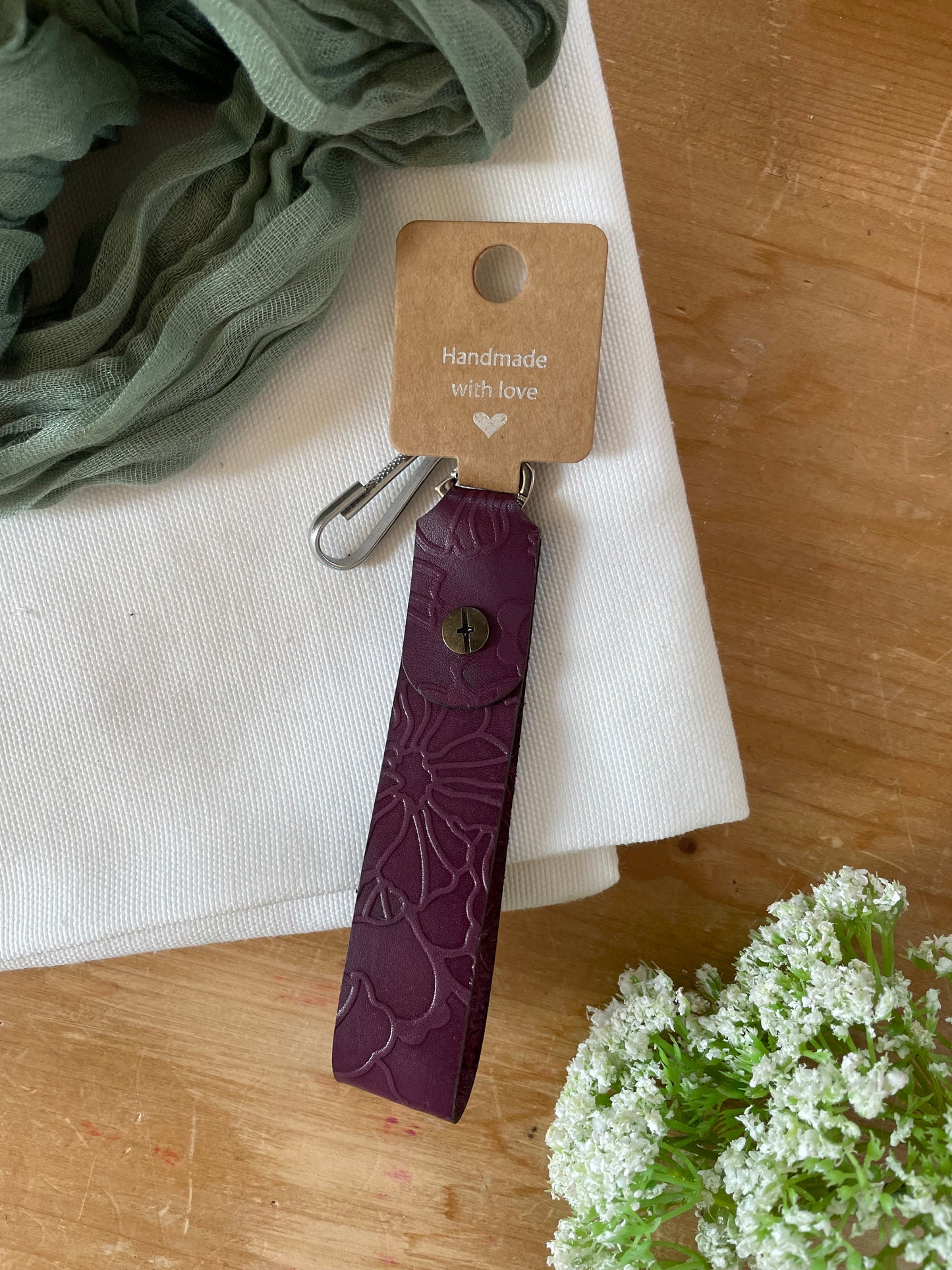 Embossed Leather Clip Strap