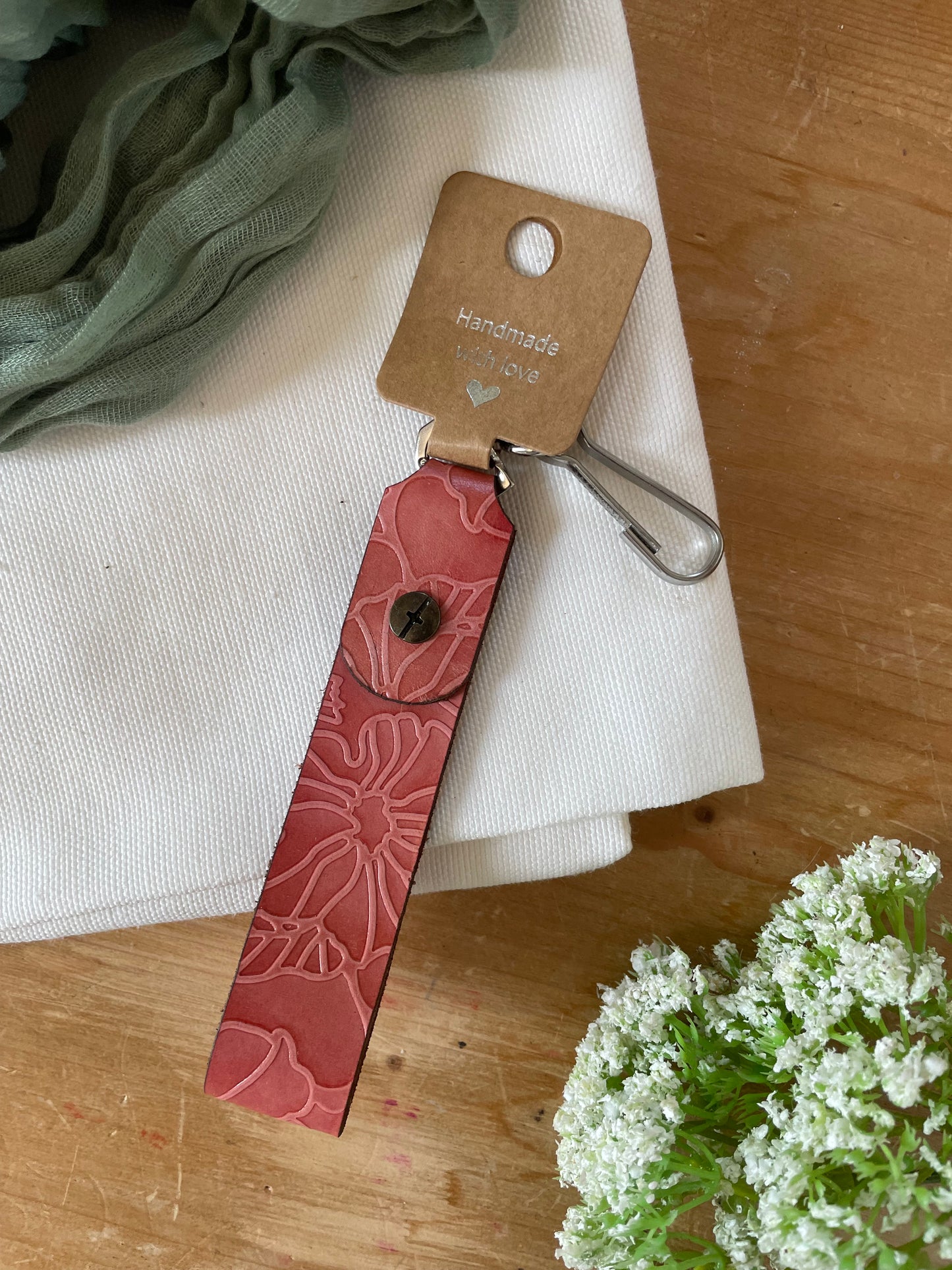 Embossed Leather Clip Strap